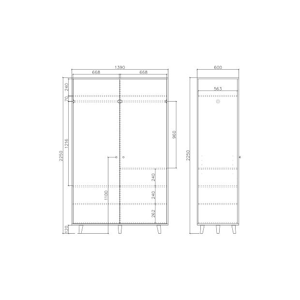 Шкаф Twin TW220 Дуб тобакко, платиновый RAL 7036