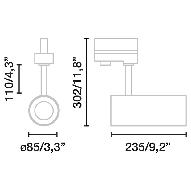 Трековый светильник Fuga MEDIUM черный LED CRI95 21W 2700K 60є CASAMBI