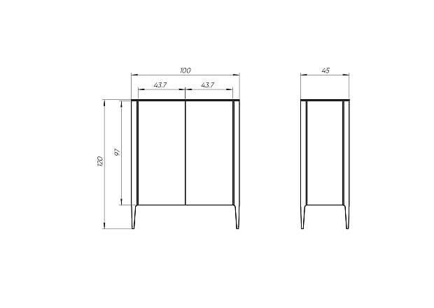 Шкаф Type 2 двери низкий (светло-серый)