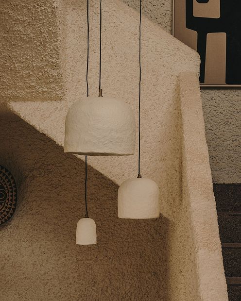 Подвесной светильник Calvia из папье-маше белый Ø 25 см