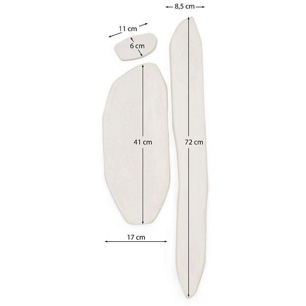 Набор Siluna из 3 удлиненных настенных панелей из белого папье-маше
