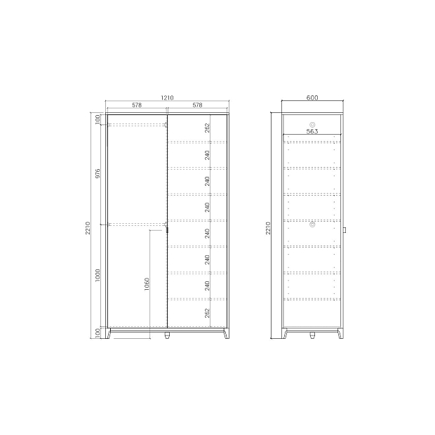 Шкаф Case CS215 Дуб тобакко, светло-серый RAL7035