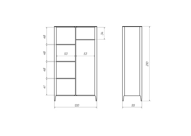 Шкаф Type 2-х створчатый высокий (серый)