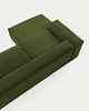 Превью 2-местный диван Blok с левым шезлонгом в зеленом толстом вельвете 240 см