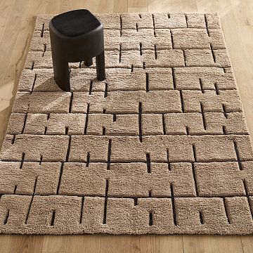 Ковер ручного плетения из шерсти Tz 120 x 180 см бежевый