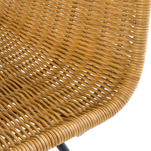 Комплект из 2 стульев из плетеного ротанга и стали Roson единый размер бежевый