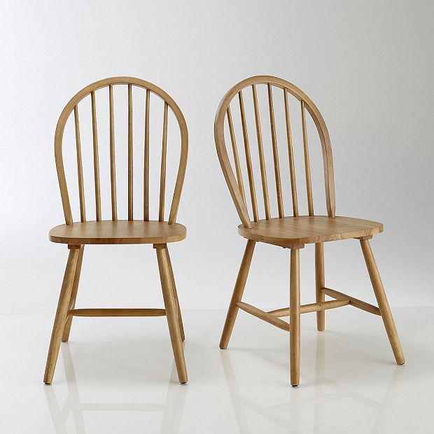Комплект из 2 стульев с решетчатой спинкой WINDSOR единый размер бежевый
