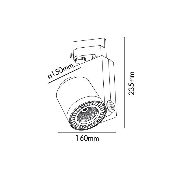 Трековый светильник Mini Cylinder 17W черный