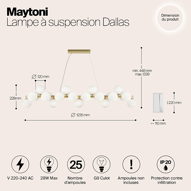 Подвесной светильник Maytoni MOD547PL-25BS