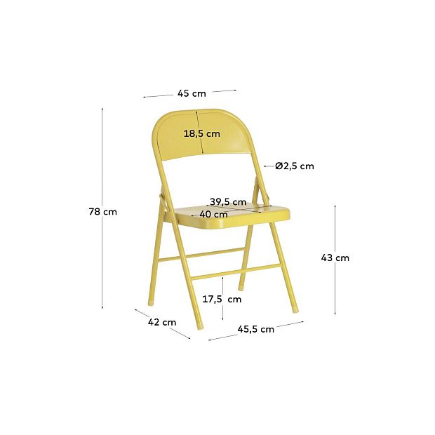 Складное кресло Aidana горчичное металлическое