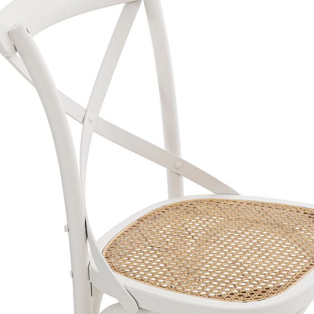 Комплект из 2 стульев из дерева и плетения Cedak единый размер белый