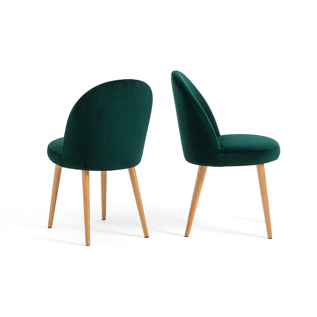 Комплект из двух велюровых стульев Ins зеленый