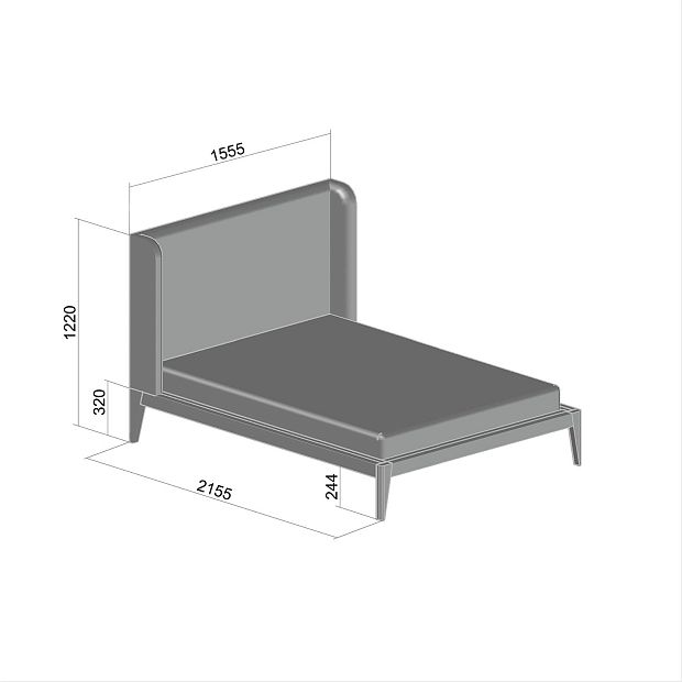 Кровать Fly SOFT NEW 140 см синяя