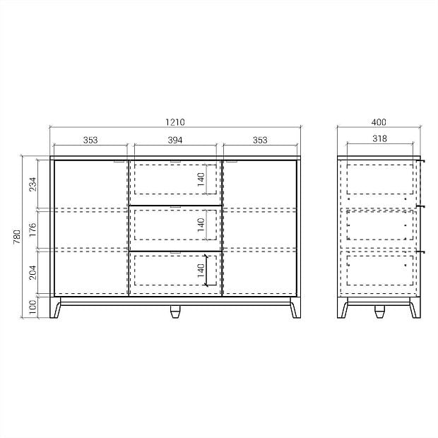 Комод Case CS039 тёплый песок WSP 083