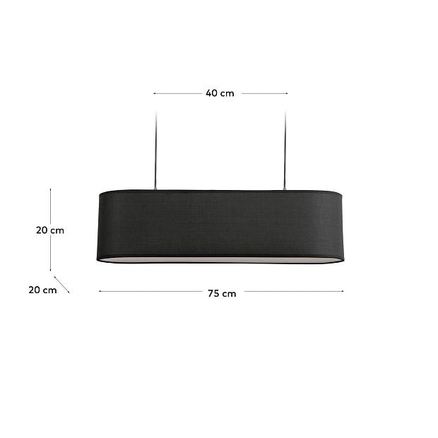 Palette lampshade in black 20 x 75 cm