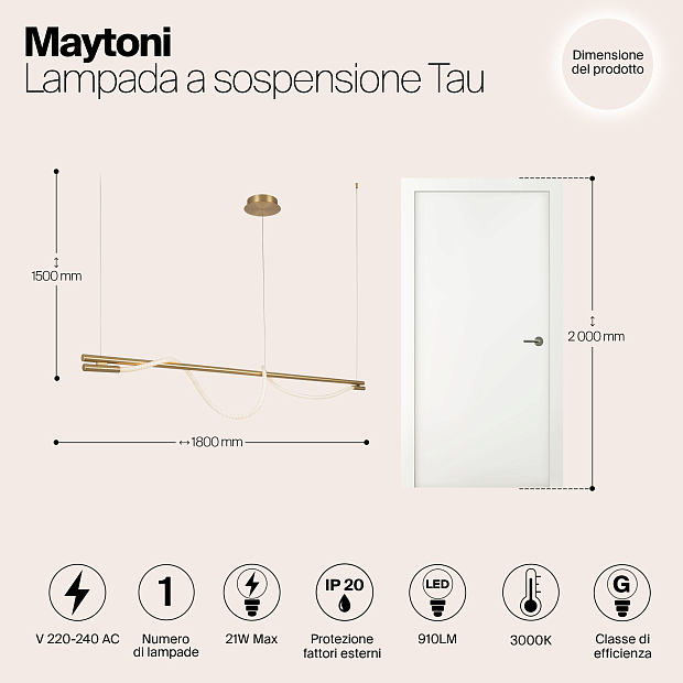 Подвесной светильник Maytoni MOD166PL-L20G3K