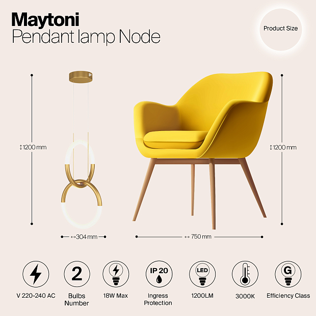 Подвесной светильник Maytoni MOD165PL-L18B3K