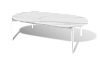 Превью Venice "Венеция" журнальный стол из искусственного камня овальный, 130х70см, Н38, цвет белый