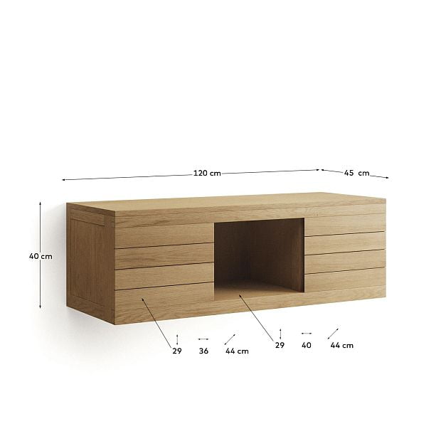 Kenta Мебель для ванной из массива тика с натуральной отделкой, 120 x 45 см