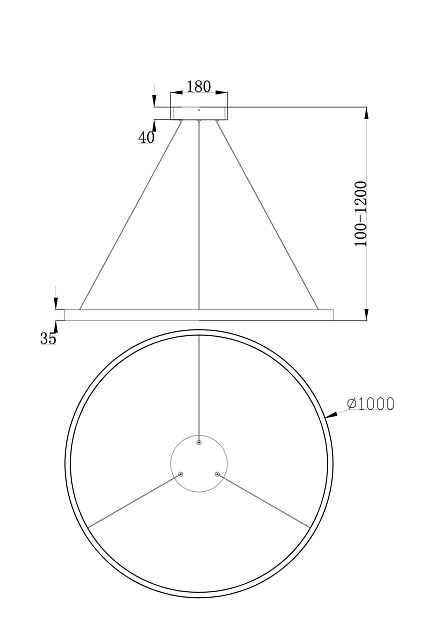 Подвесной светодиодный светильник Maytoni Rim MOD058PL-L54BS4K