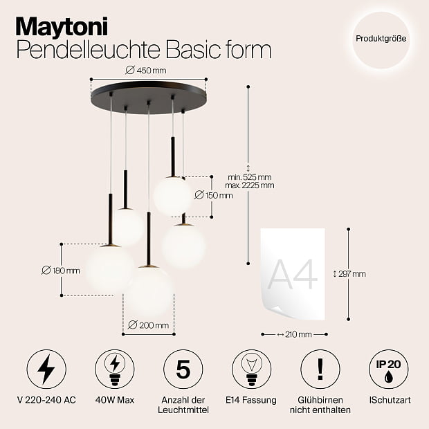 Подвесной светильник Maytoni MOD321PL-05B