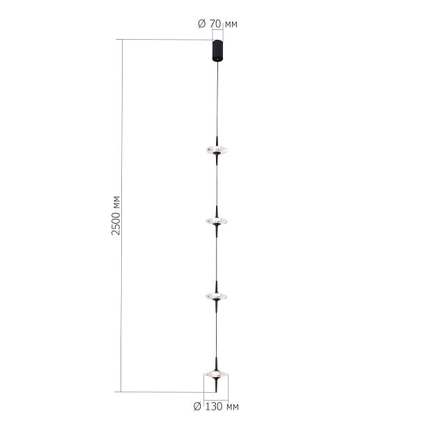 Светильник подвесной ZENITH Черный/Прозрачный LED 4*5W 4000K