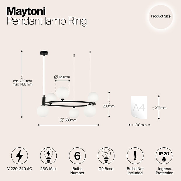 Подвесной светильник Ring MOD013PL-06B