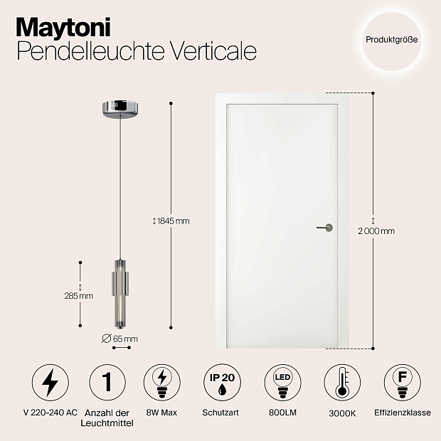 Подвесной светодиодный светильник Maytoni Verticale MOD308PL-L9CH3K