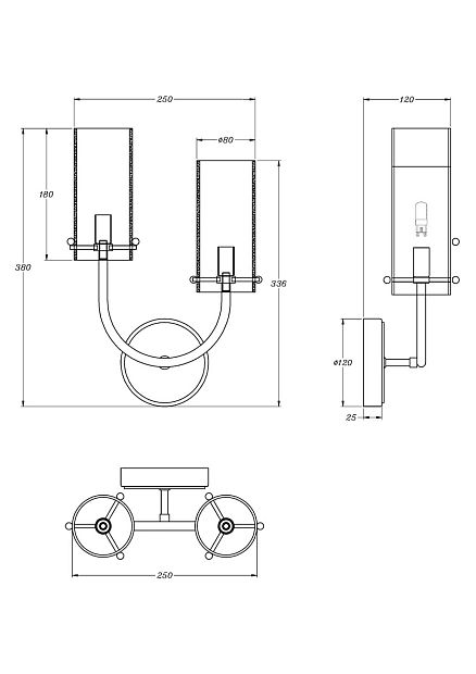 Настенный светильник (бра) Arco MOD223WL-02BS