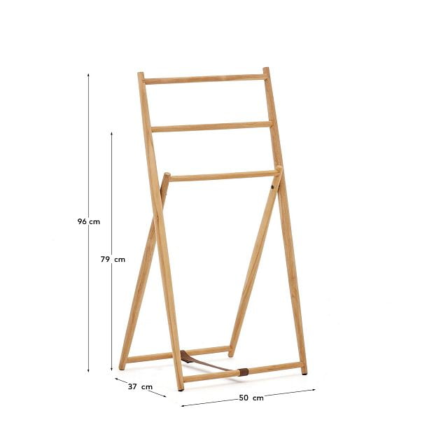 Kenta Вешалка для полотенец из массива тикового дерева 50 x 95 см