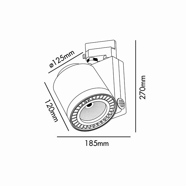 Cylinder Трековый светильник , белый LED HE 36W 3000K 56º