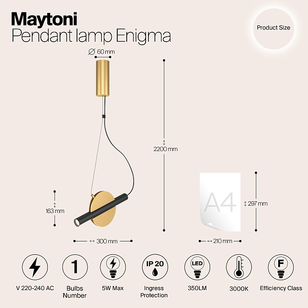 Подвесной светильник Maytoni MOD150PL-L5BS3K