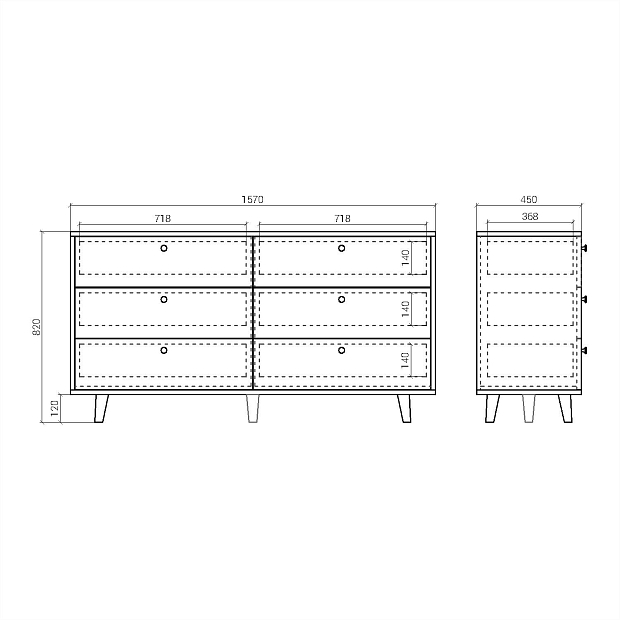 Комод Twin TW059 хвоя RAL 6009