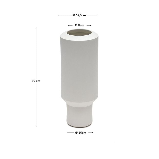 Estartit Большая керамическая ваза белого цвета 39 см