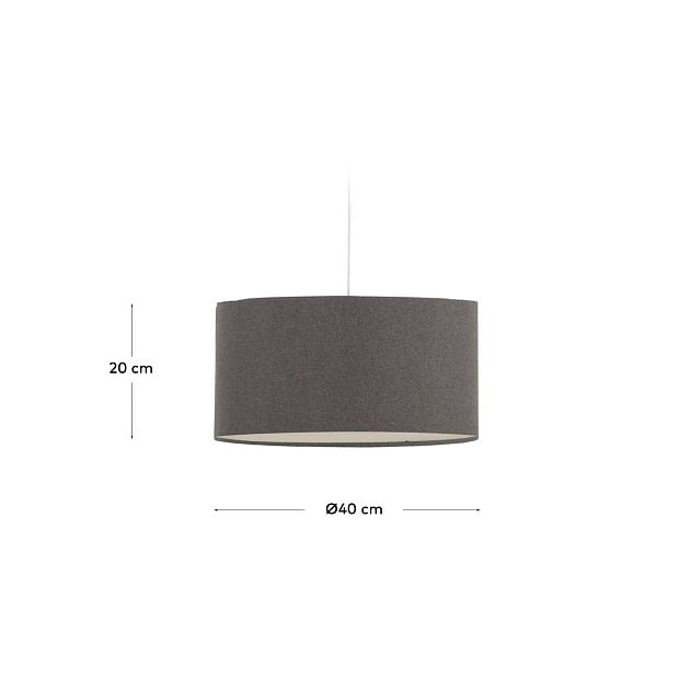 Nazli small linen light shade with grey finish Ø 40 cm