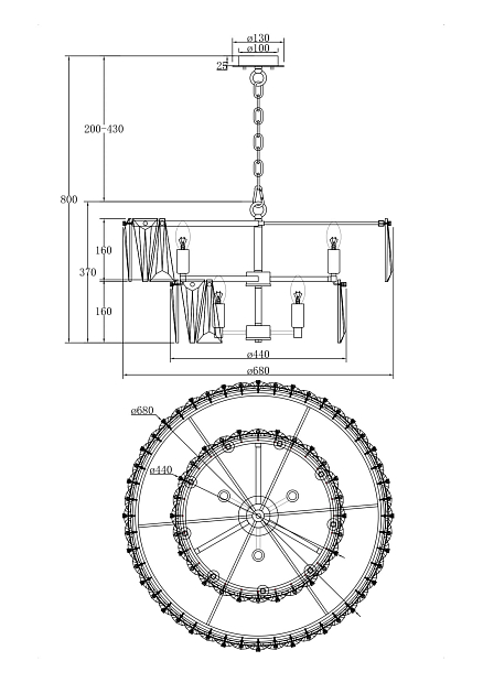 Подвесная люстра Maytoni Puntes MOD043PL-12CH