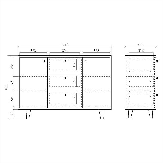 Комод Twin TW039 речной камень RAL 7030