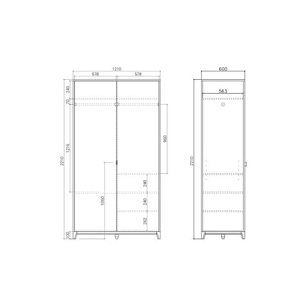 Шкаф Case CS216 Чёрный дуб, сланец RAL 7015