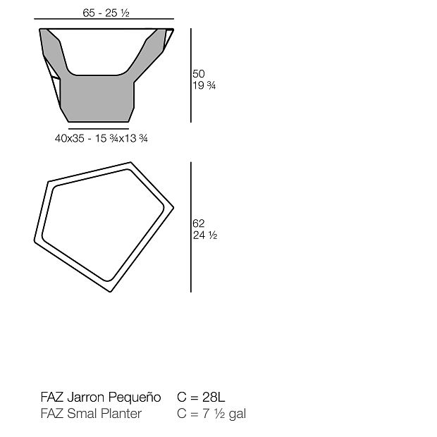 Кашпо Faz 61x61x50