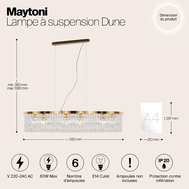 Подвесной светильник Maytoni DIA005PL-06G