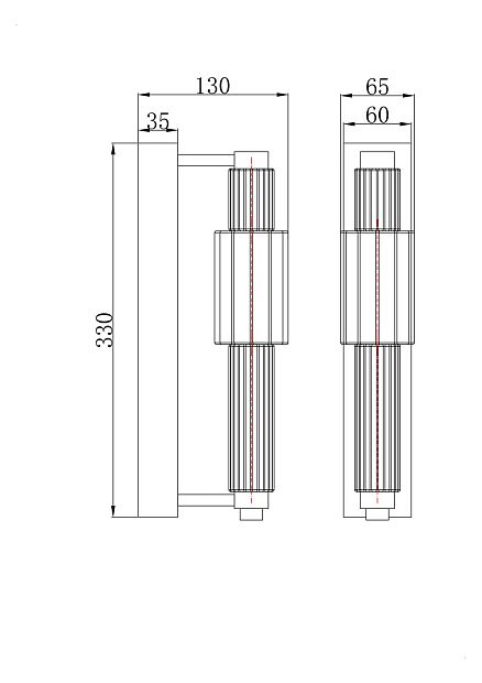 Настенный светильник (бра) Verticale MOD308WL-L9GR3K