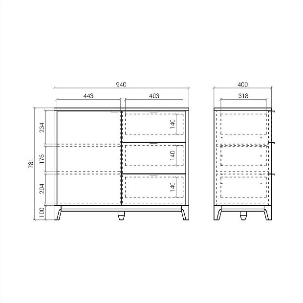 Комод Case CS029 тёплый песок WSP 083