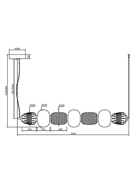 Подвесной светильник Pattern MOD267PL-L42G3K