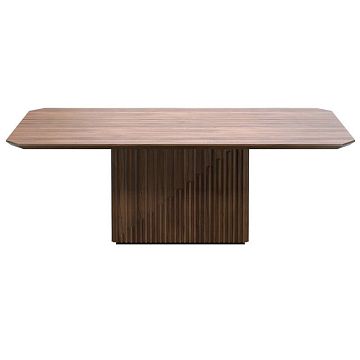 Обеденный стол MENORCA шпон ореха F, темно-серый матовый лак Ш220 х Г100 см