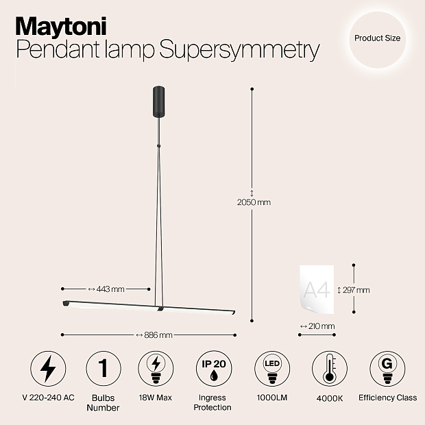 Подвесной светильник Maytoni P096PL-L11BK1