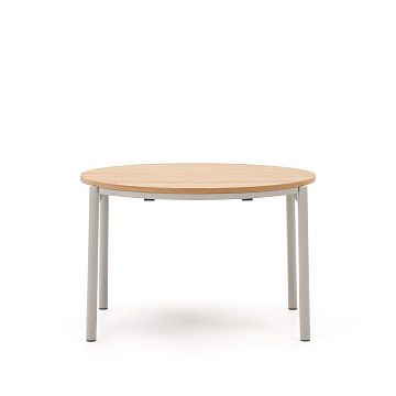 Montuiri раздвижной круглый стол из дубового шпона с серыми ножками