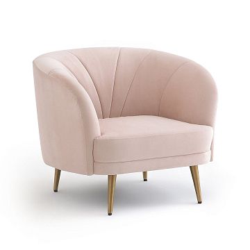 Кресло велюровое LEONE 1-мест. розовый