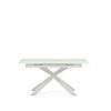 Превью Vashti Раздвижной стол из стекла и МДФ со стальными ножками белого цвета160 (210) x 90 см