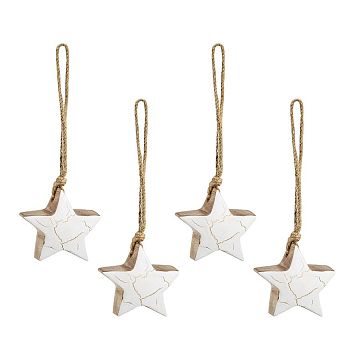 Набор елочных украшений marble stars из коллекции new year essential, 4 шт.