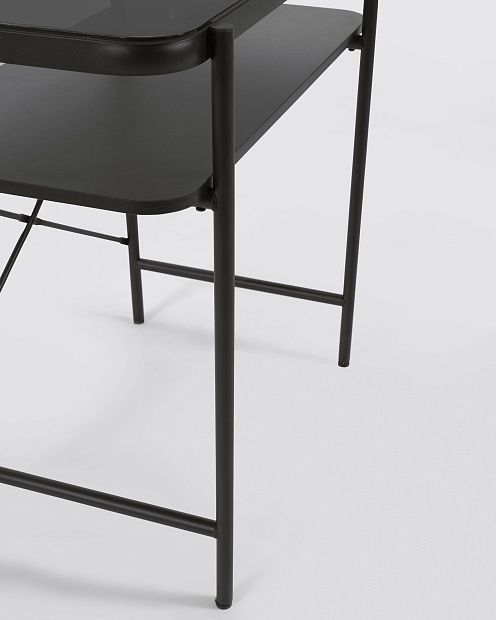 Туалетный столик Galatia из черного меламина с металлическими ножками в черной отделке 80 x 44,5 см